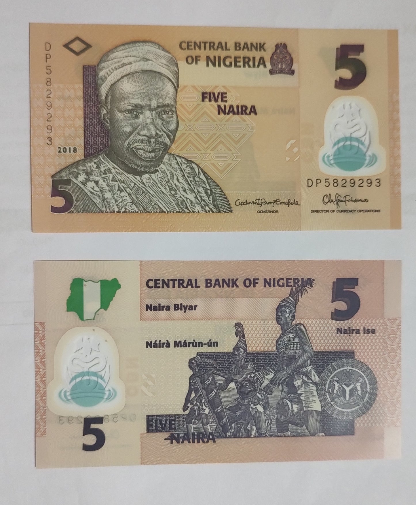 Nigeria 5 Naira 2018 UNC Polymer - ZealhobbieZ