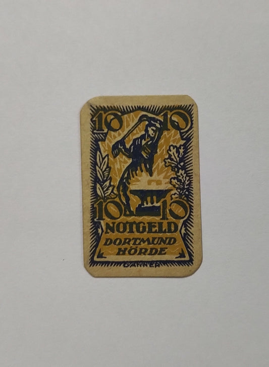 German notgeld Districts of Dortmund and Hörde (Prussian province of Westphalia) 1920 10 Pfennigs