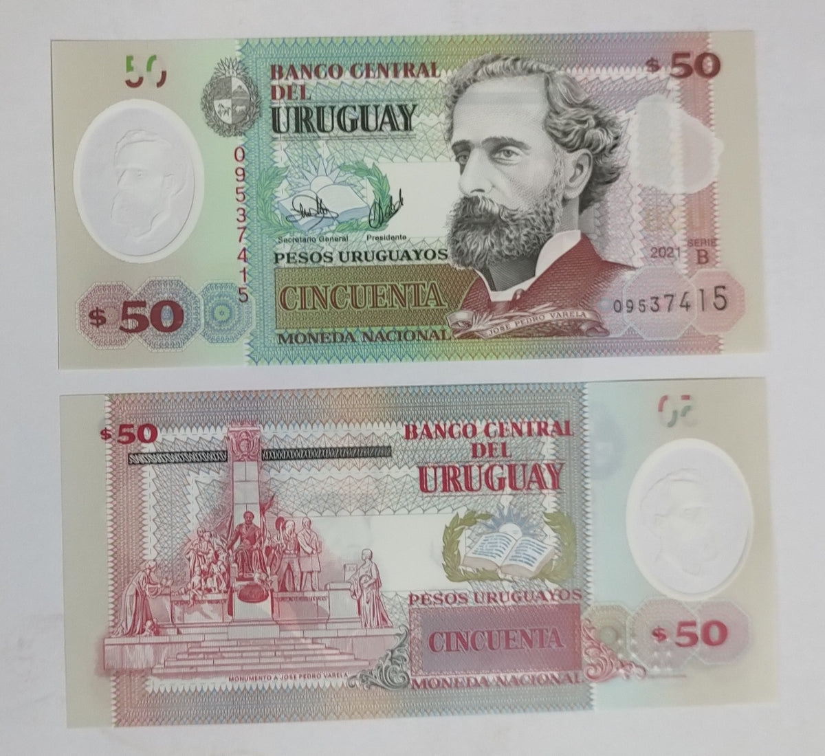 Uruguay 50 Pesos Uruguayos 2021 P182 UNC series B Polymer