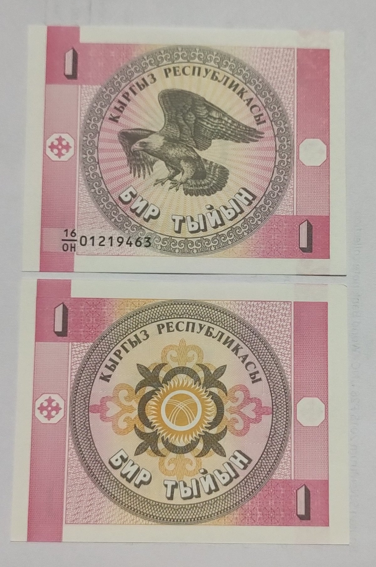 Kyrgyzstan 1 Tyiyn 1993 Banknote P-1 UNC