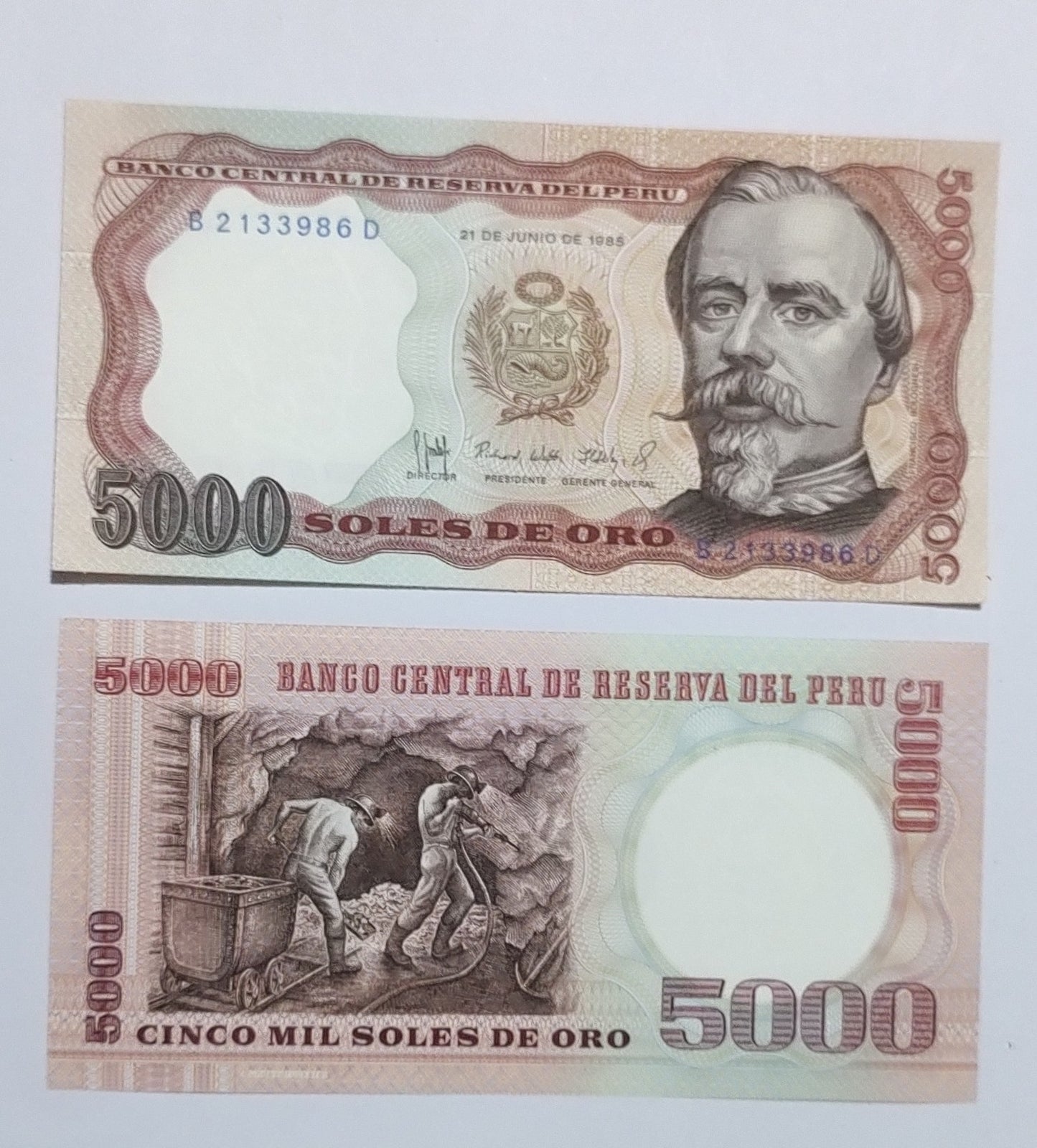 Peru 5000 Soles P117 c UNC