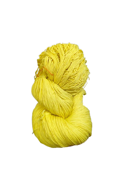 PU 4ply Cotton Yarn for Crochet/Knitting Yellow - Neon