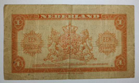 Netherland 1 gulden 1943 P64 used