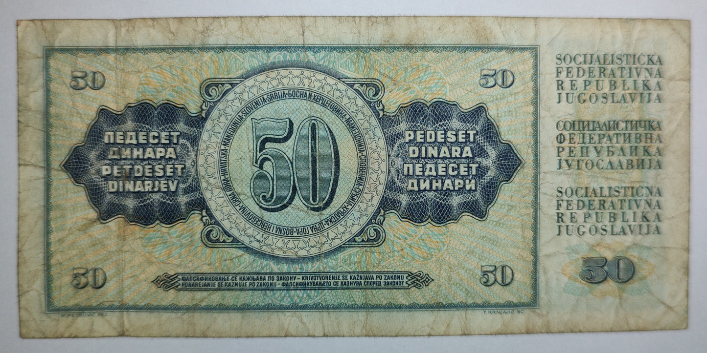 Yugoslavia 50 dinara 1978 P89 Used