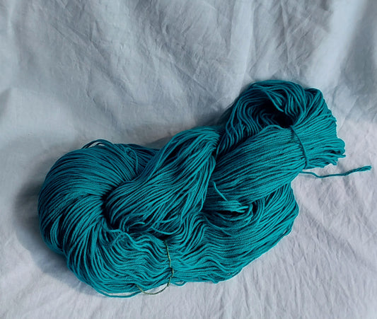 PU 4ply Cotton Yarn for Crochet/Knitting Blue - Peacock