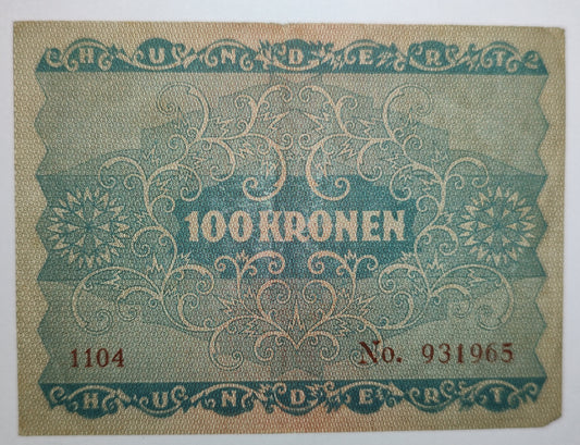 Austria 100 kronen 1922 P77 used