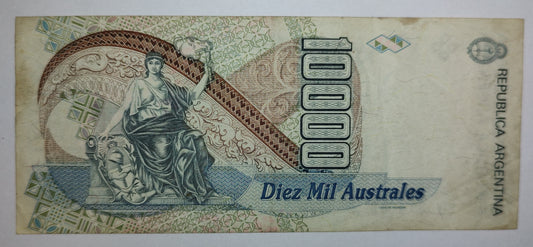 Argentina 10,000 Australs 1989-91 P334 Used