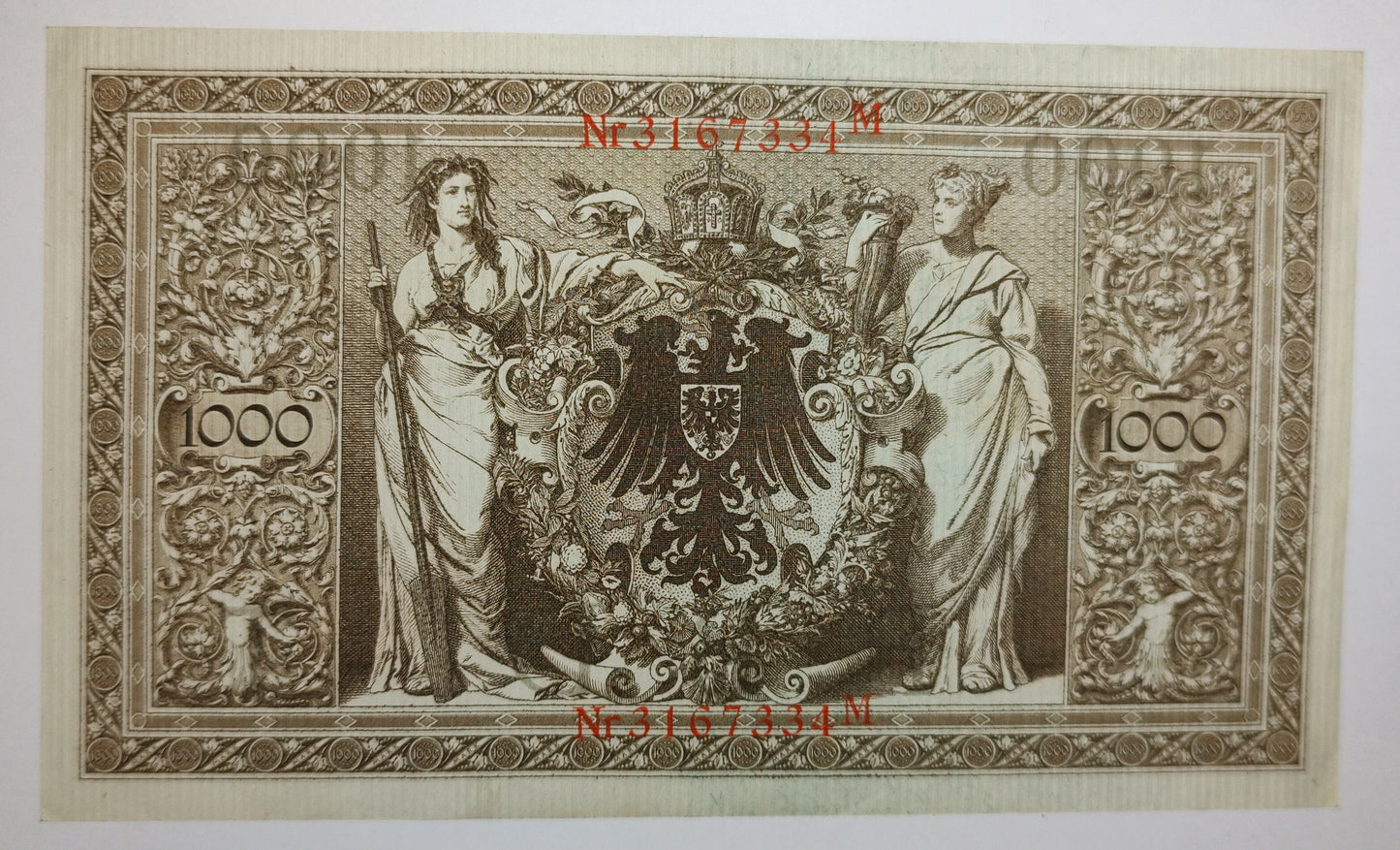 Germany 1000 Mark 1910 - P44b Used Note | World Banknote Collection (red seal)