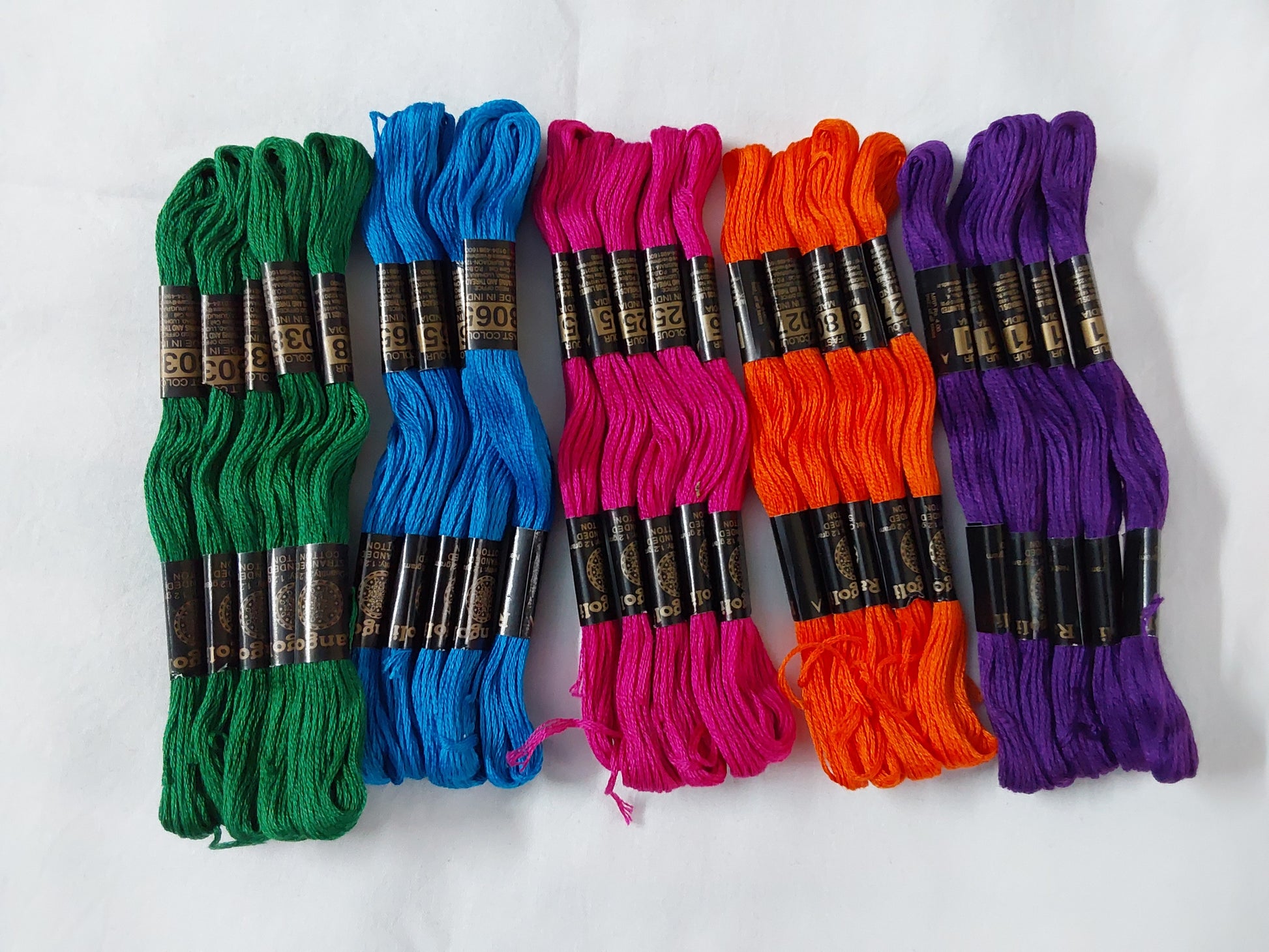 Vardhman Embroidery Threads COMBO 5Colours each colour 5pieces - ZealHobbieZ