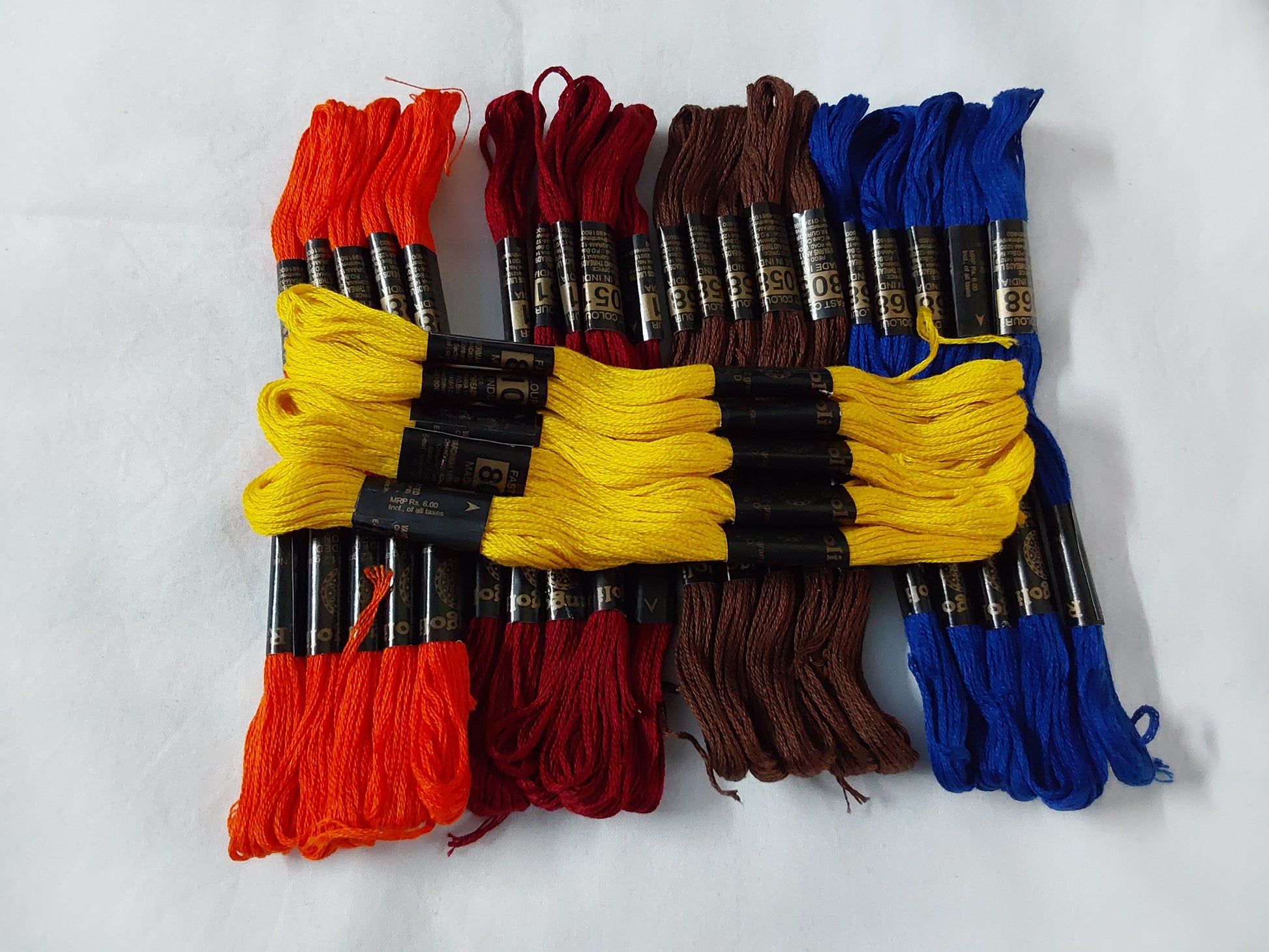 Vardhman Embroidery Threads COMBO 5Colours each colour 5pieces - ZealHobbieZ