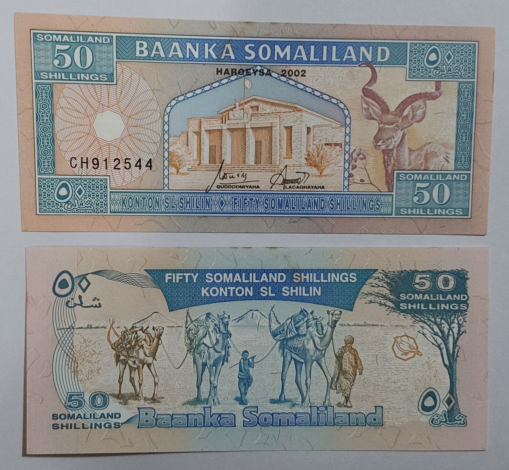 Somaliland 50 Shillings (large type) UNC 2002 P7 - ZealHobbieZ