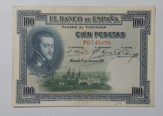 Spain 100 Pesetas UNC note 1925 - ZealHobbieZ
