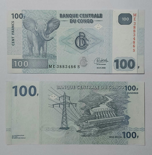 Congo, Democratic Republic of the 100 Francs UNC P98 - ZealHobbieZ