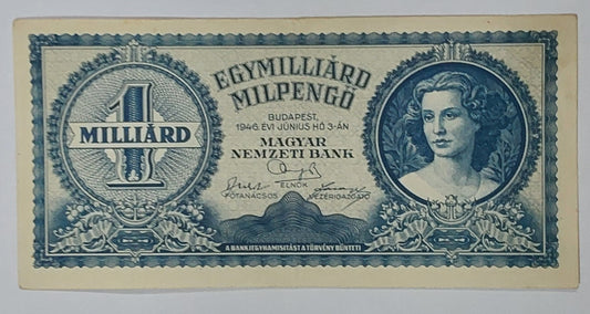 Hungary 1 000 000 000 Millions Pengos P131 1946 used note - ZealHobbieZ