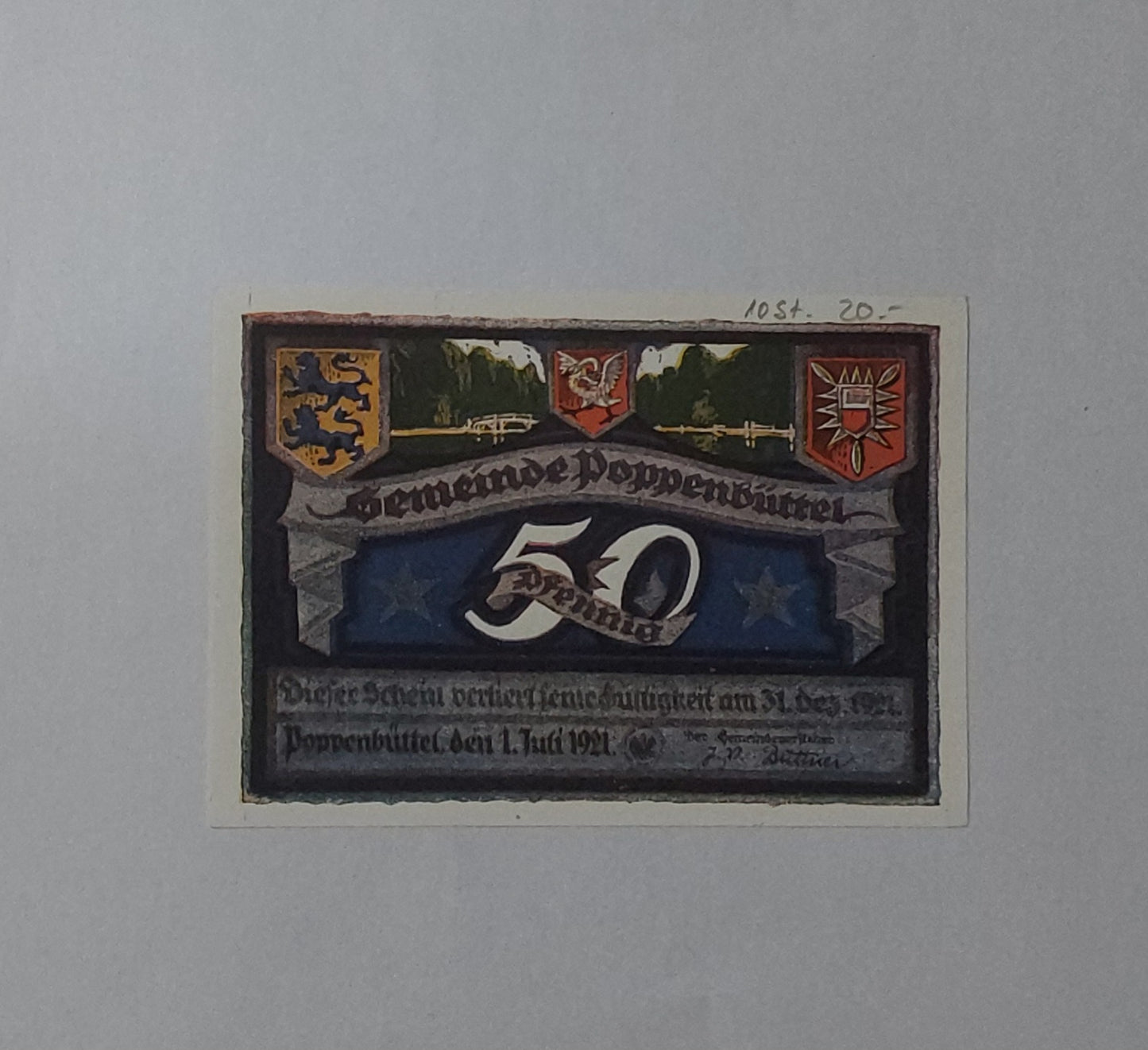 Germany Notgeld 50 Pfennings 1921 Used (small size) - ZealHobbieZ