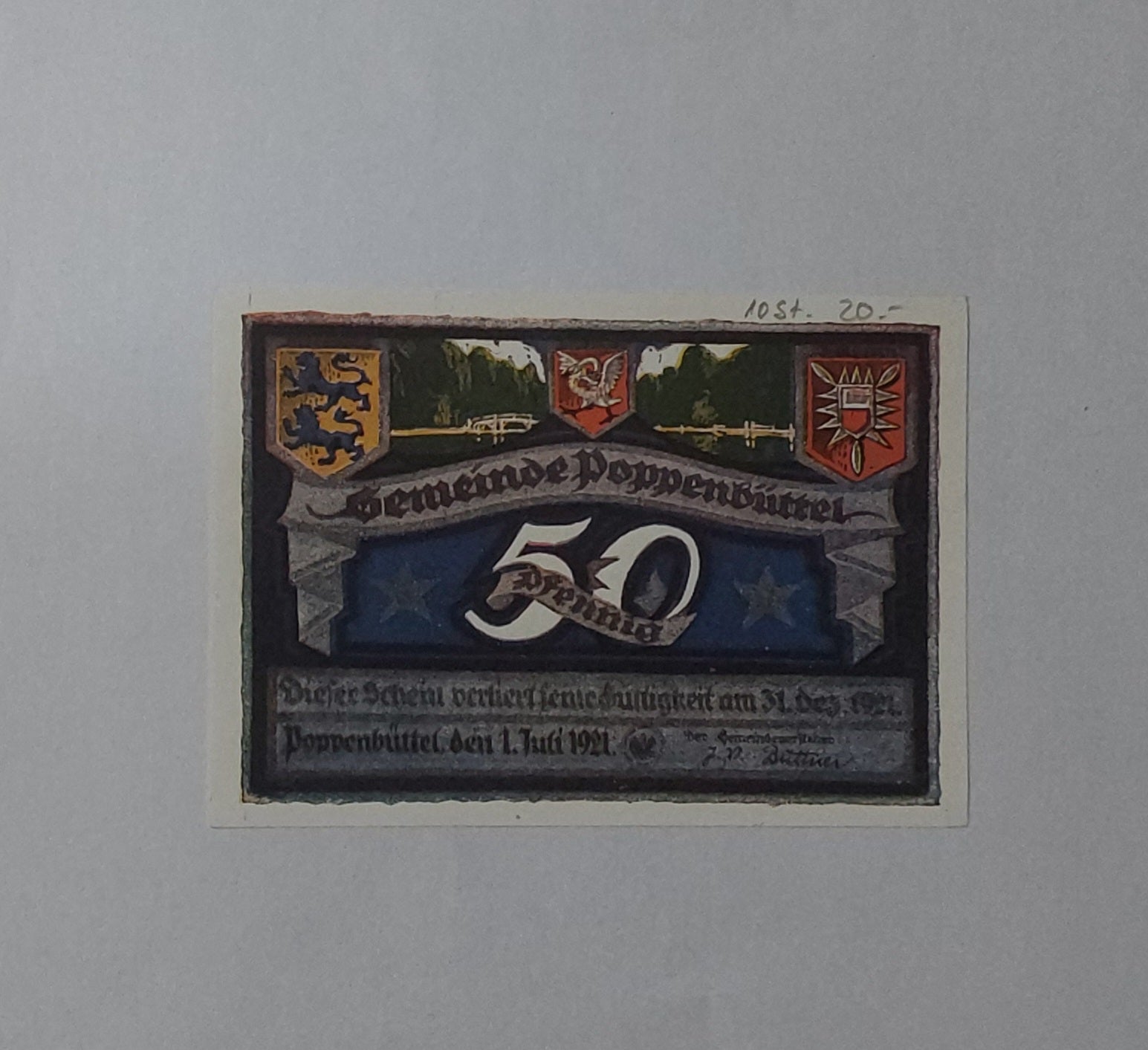 Germany Notgeld 50 Pfennings 1921 Used (small size) - ZealHobbieZ