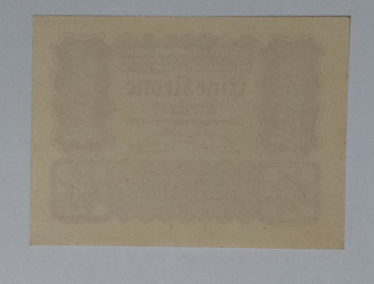 Austria 1 Krone UNC 1922 P73 ( Uniface note ) - ZealHobbieZ