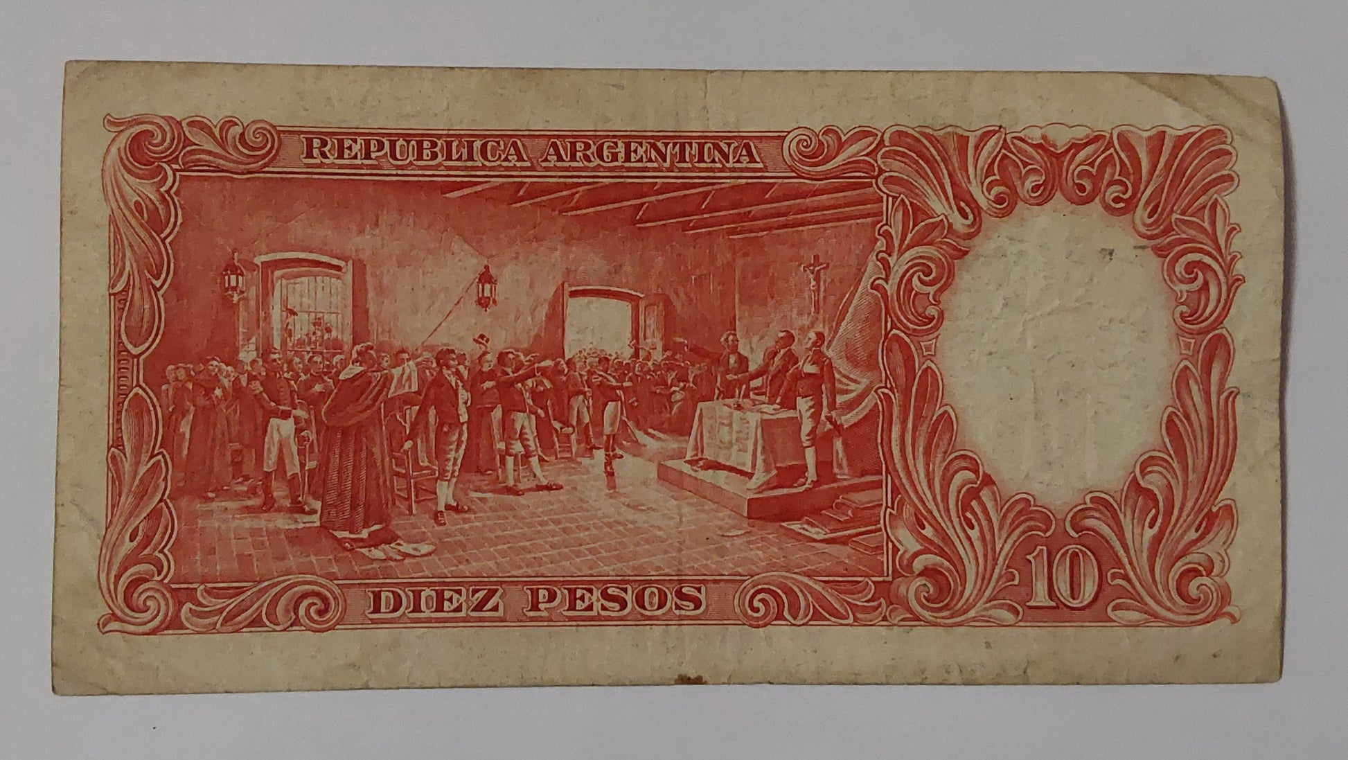 Argentina 10 Pesos P270 Used note ending serial no: 718 - ZealHobbieZ