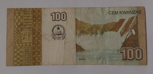 Angola 100 Kwanzas 2012 P153 Used note ending serial no:159 - ZealHobbieZ