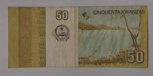 Angola 50 Kwanzas 2012 P152 Used note ending serial no: 020 - ZealHobbieZ