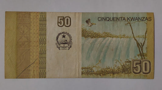 Angola 50 Kwanzas 2012 P152 Used note ending serial no: 574 - ZealHobbieZ