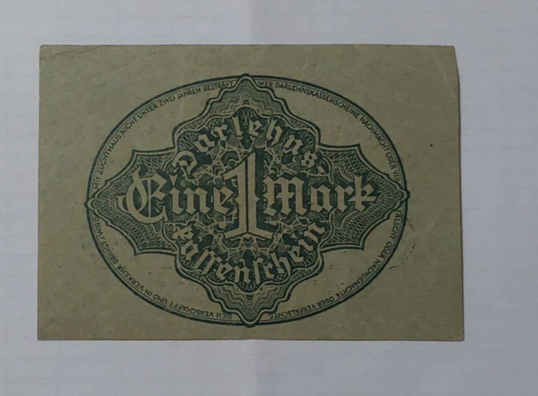 Germany 1 mark 1922 P61 (small size) Green colour Used note - ZealHobbieZ