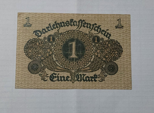 Germany 1 mark Used 1920 P58 (small size) Used note ending serial no: 798 - ZealHobbieZ