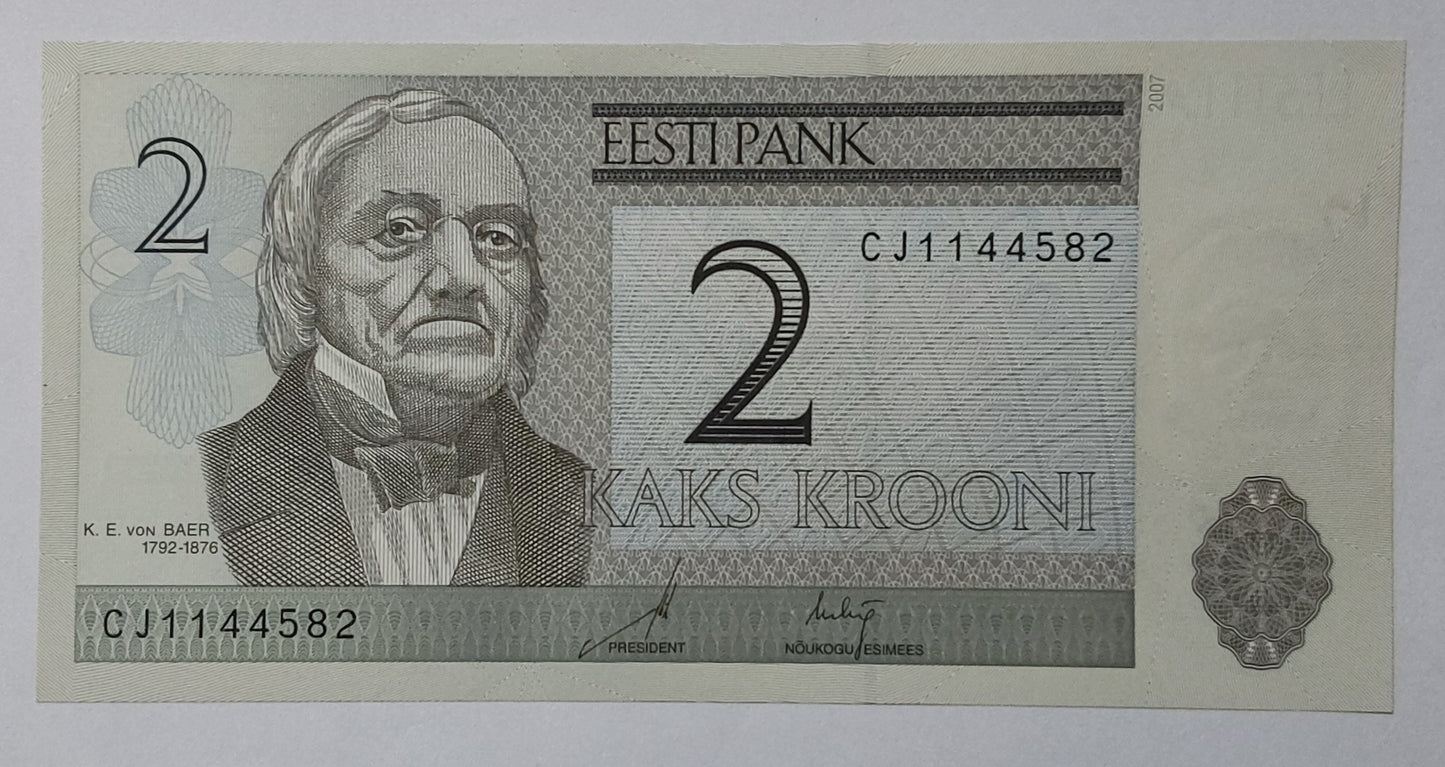 Estonia 2 Krooni 2007 P85 UNC - ZealHobbieZ