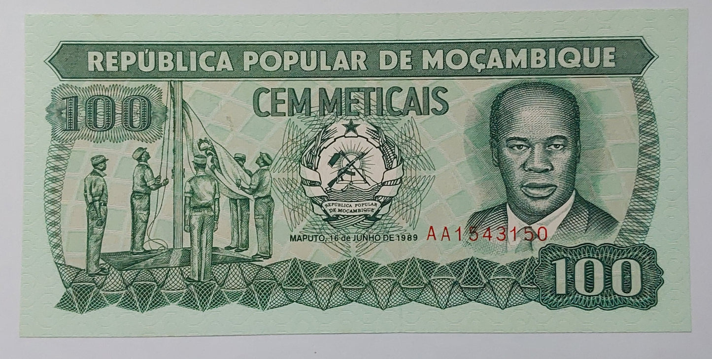 Mozambique 100 Meticais P130 UNC - ZealHobbieZ