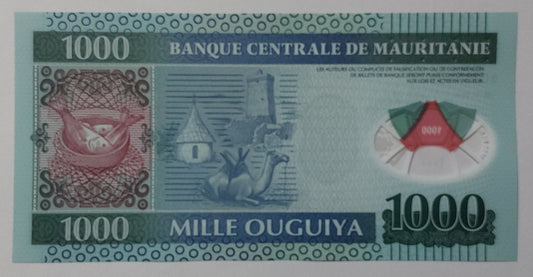 Mauritania 1000 Mille Ouguiya 2014 UNC Polymer P19 - ZealHobbieZ