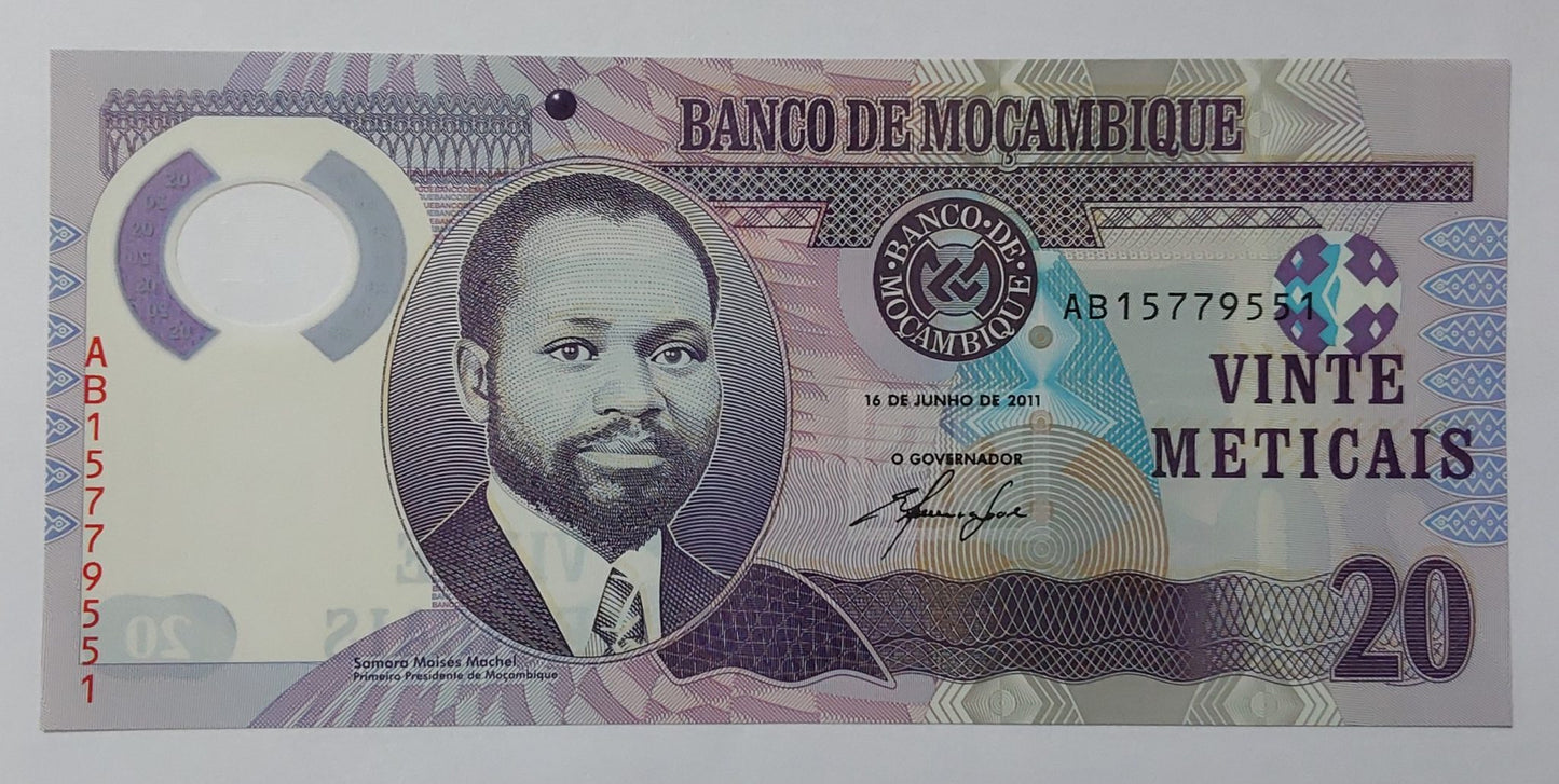 Mozambique 20 Meticals 2011 P149a UNC Polymer Banknote