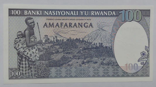 Rwanda 100 Francs 1989 UNC P19 - ZealHobbieZ