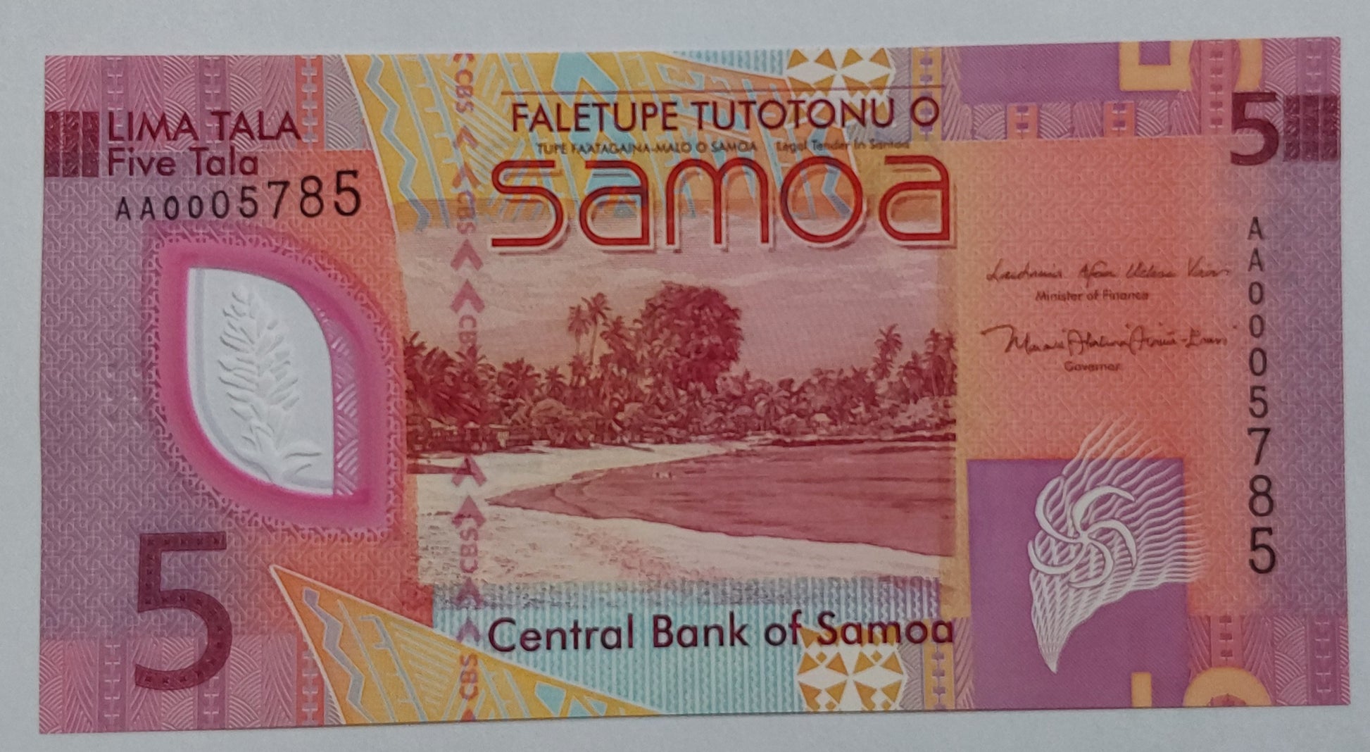 Samoa 5 Tala 2023 P47 UNC Polymer - ZealHobbieZ