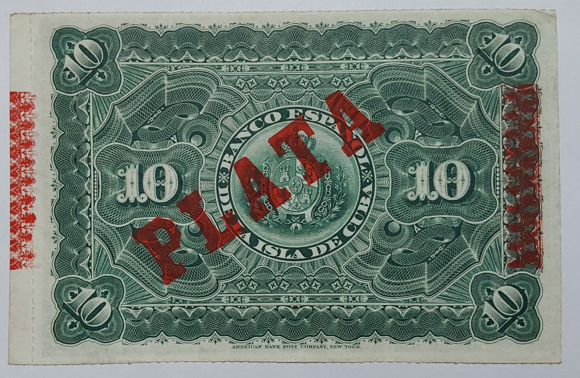 Cuba 10 Pesos 1896 P49d Used note ending serial no:206 - ZealHobbieZ