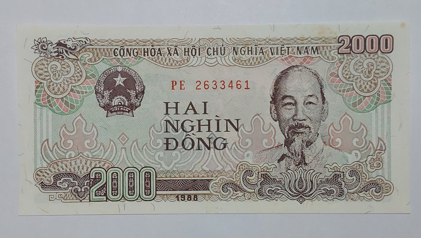 Vietnam 2000 Dong UNC 1988 P107b - ZealHobbieZ