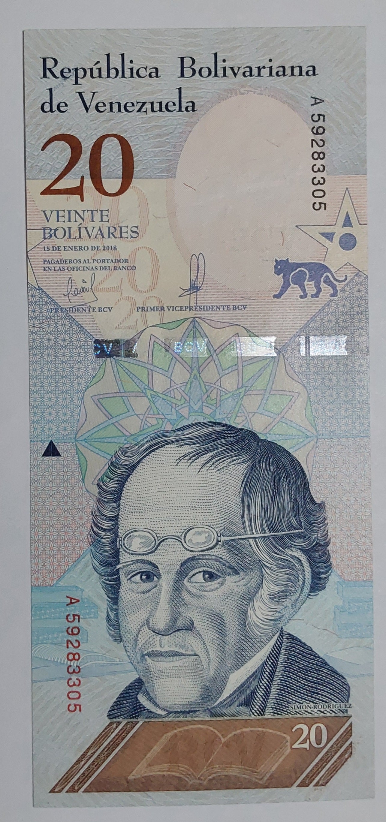 Venezuela 20 Bolívares UNC 2018 P104 - ZealHobbieZ