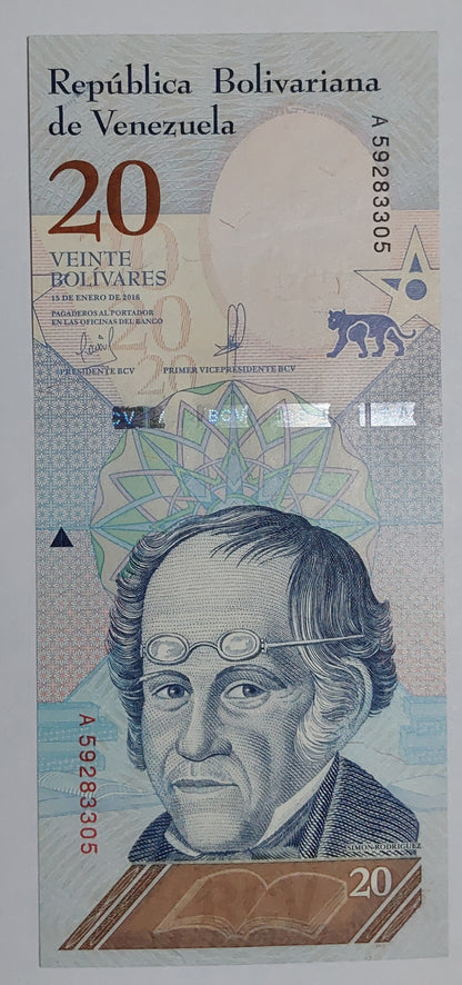 Venezuela 20 Bolívares UNC 2018 P104 - ZealHobbieZ