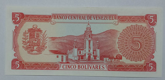 Venezuela 5 Bolívares UNC 1989 P70b - ZealHobbieZ
