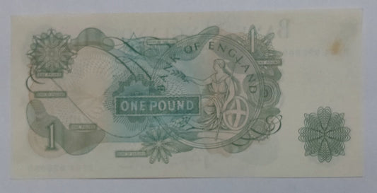 England 1 Pound - Elizabeth II (Series C; portrait) P374g Used note 1970-77 - ZealHobbieZ
