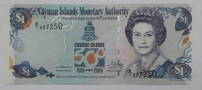 Cayman Islands 1 Dollar (500th Anniversary of Discovery) 2003 UNC P30a Queen Elizabeth II - ZealHobbieZ