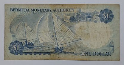 Bermuda 1 Dollar - Queen Elizabeth II 1982 P28b Used ending serial no 743 - ZealHobbieZ