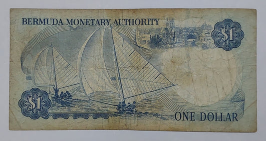 Bermuda 1 Dollar - Queen Elizabeth II 1982 P28b Used ending serial no 743 - ZealHobbieZ