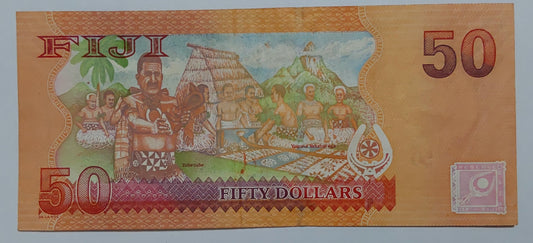 Fiji 50 Dollars 2013 P118 Used note ending serial no: 722 - ZealHobbieZ