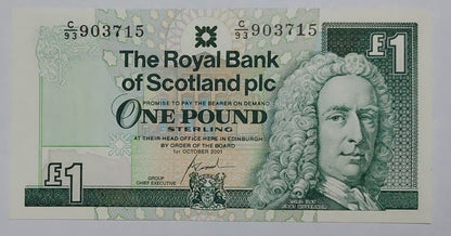 Scotland 1 Pound 2001 P351 UNC - ZealHobbieZ
