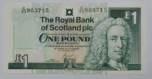 Scotland 1 Pound 2001 P351 UNC - ZealHobbieZ