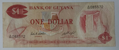 Guyana 1 Dollar 1983 P21 Used note ending serial no: 572 - ZealHobbieZ