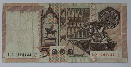 Italy 5000 Lira 1980 P105 heavily Used note ending serial no: 122 - ZealHobbieZ