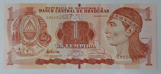 Honduras 1 Lempira 2012 P96 UNC - ZealHobbieZ