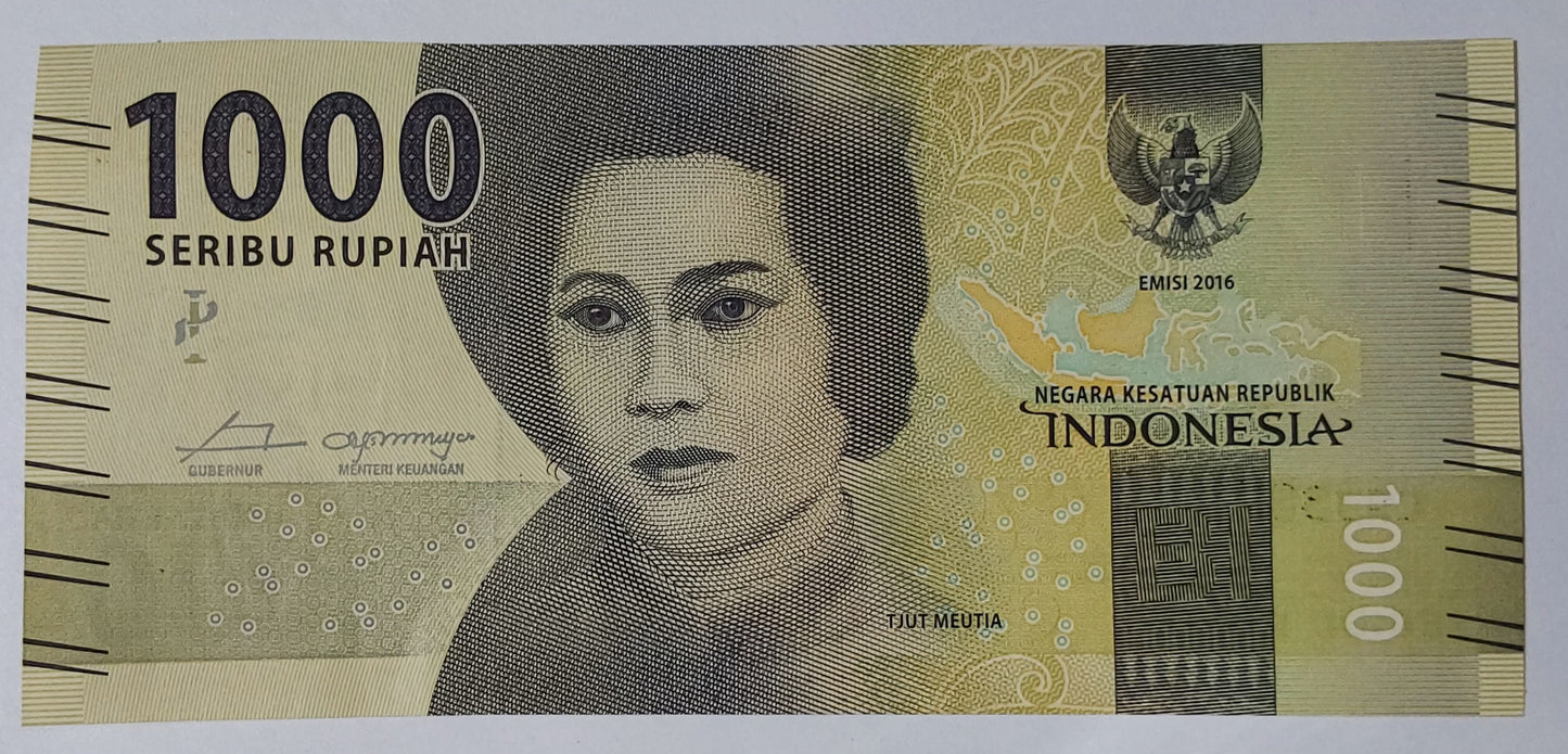 Indonesia 1000 Rupiah 2016 P154a UNC - ZealHobbieZ