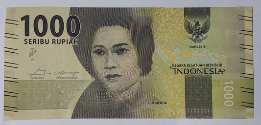 Indonesia 1000 Rupiah 2016 P154a UNC - ZealHobbieZ